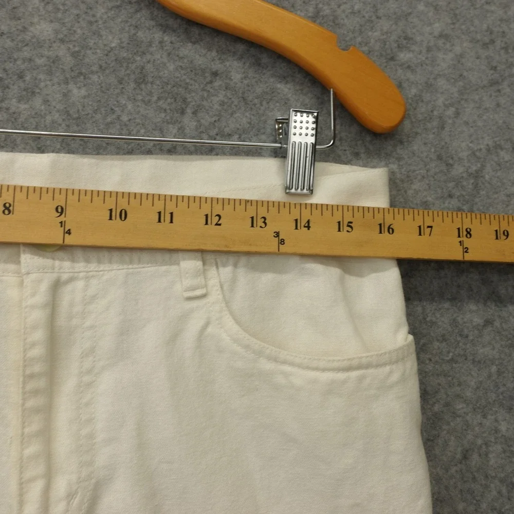PERRY ELLIS Linen Pants Mens 30x32 White Slim Fit Tapered Trouser Summer Light